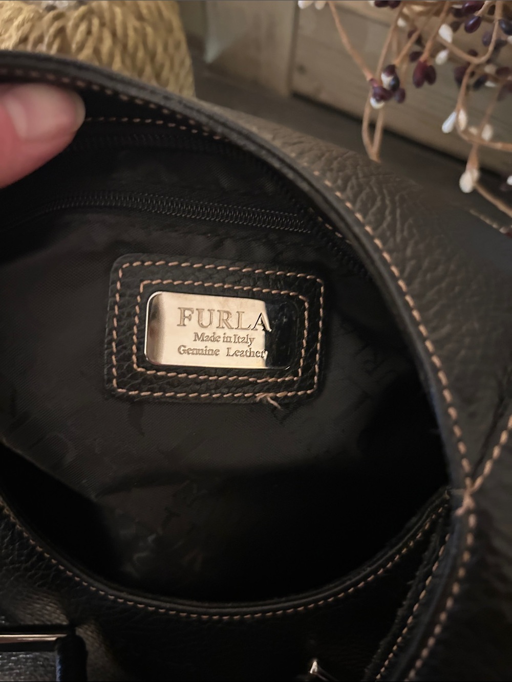 Furla Black Pebbled Leather Shoulder Bag - Picture 7 of 8
